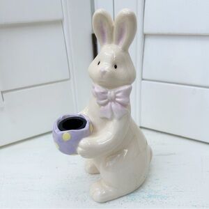 Russ Easter Bunny Rabbit Ceramic Taper Candle Holder 8.5” x 5.5”